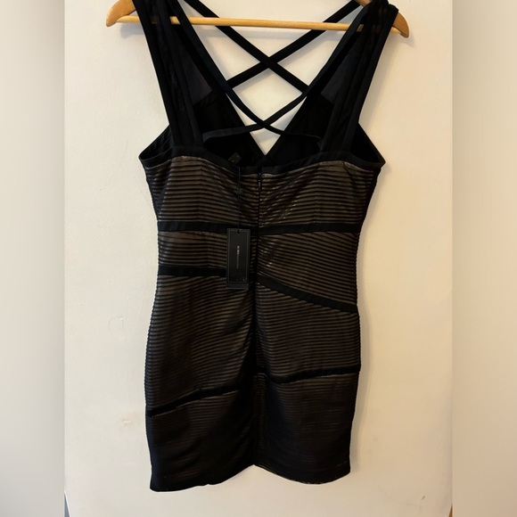 NWT BCBGmaxazria Sven Cross Strap Corseted Bandage Mini Dress - Picture 9 of 12